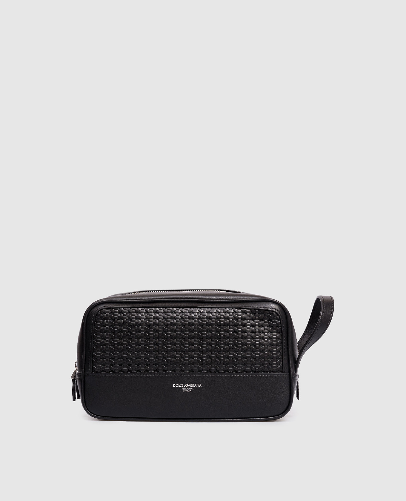 

Black leather vanity case with weaving Dolce&Gabbana