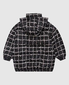 Balmain Children's black checked down jacket BZ2B30N0447610