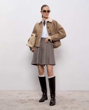 Brunello Cucinelli Brown cashmere and silk lurex top M41810000