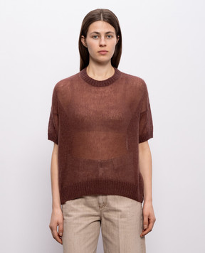 Brunello Cucinelli Brown top with wool M2I776860