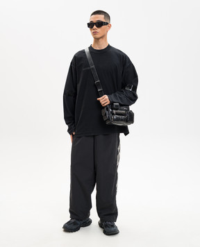 Vetements Black sweatpants with logo embroidery ME76GP116BB