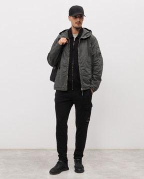 C.P. Company Black sports jacket with logo patch MSS040A110044G