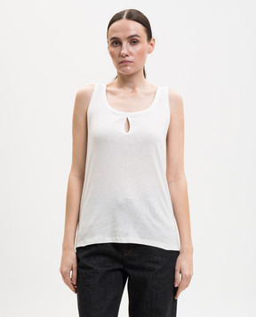 Victoria Beckham White top with linen 1226JTP007237A