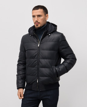 Enrico Mandelli Blue deerskin down jacket A9T1125901