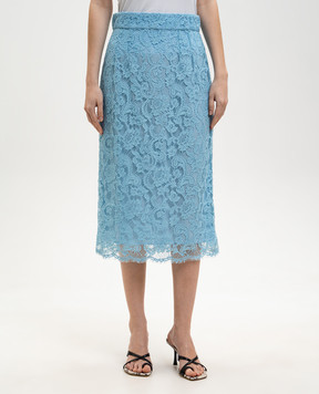 Dolce&Gabbana Blue lace skirt F4B7ITILMDR