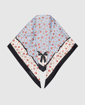 Dolce&Gabbana Blue printed silk scarf FS329AGDDLO