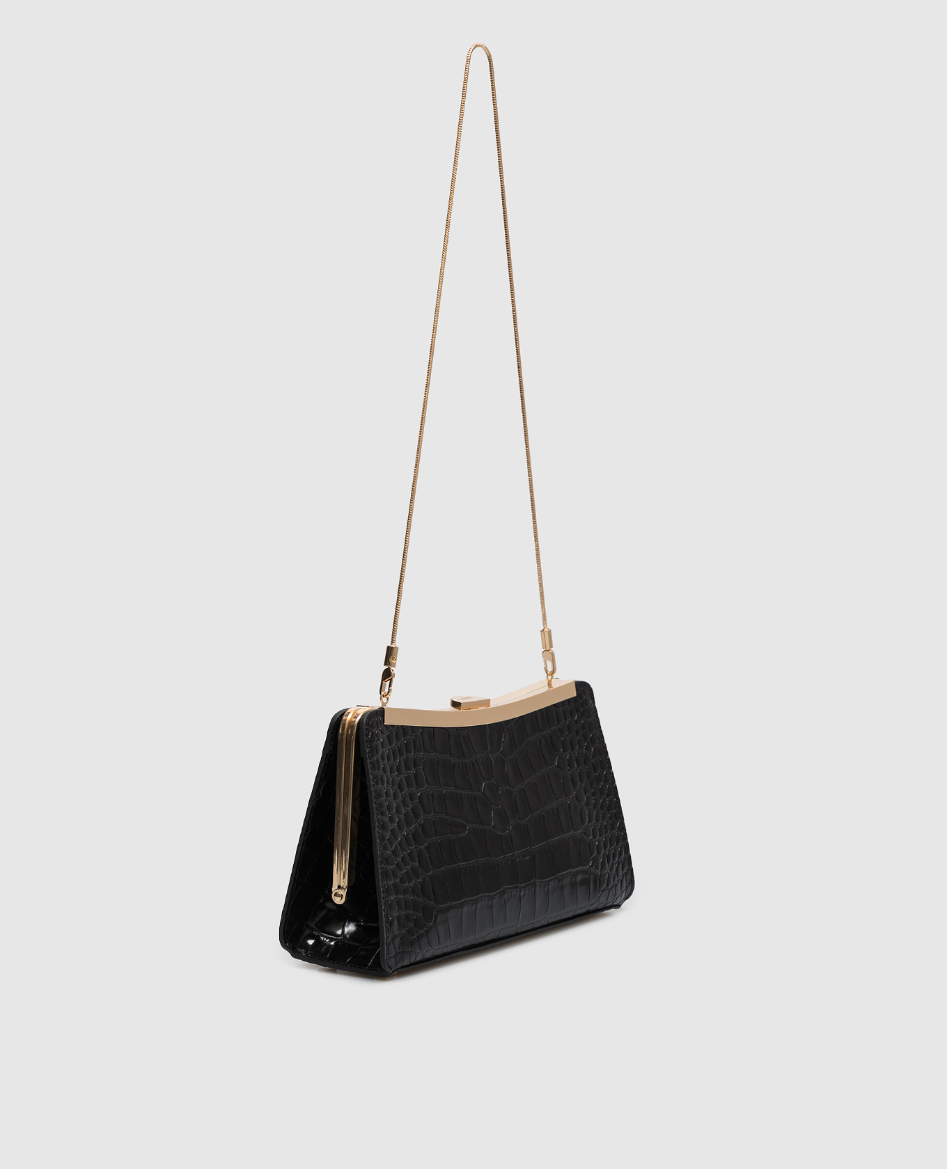 Solange black leather clutch Simkhai 3