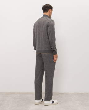 Stefano Ricci Gray wool tracksuit K909049R31T26302P3D
