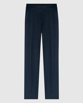 Kiton Blue linen pants UPN01H09690