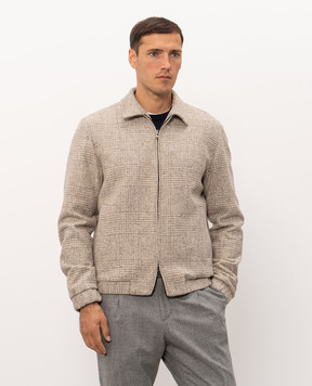 Pini Parma Beige wool jacket with a pattern BMBPWLPGREIG