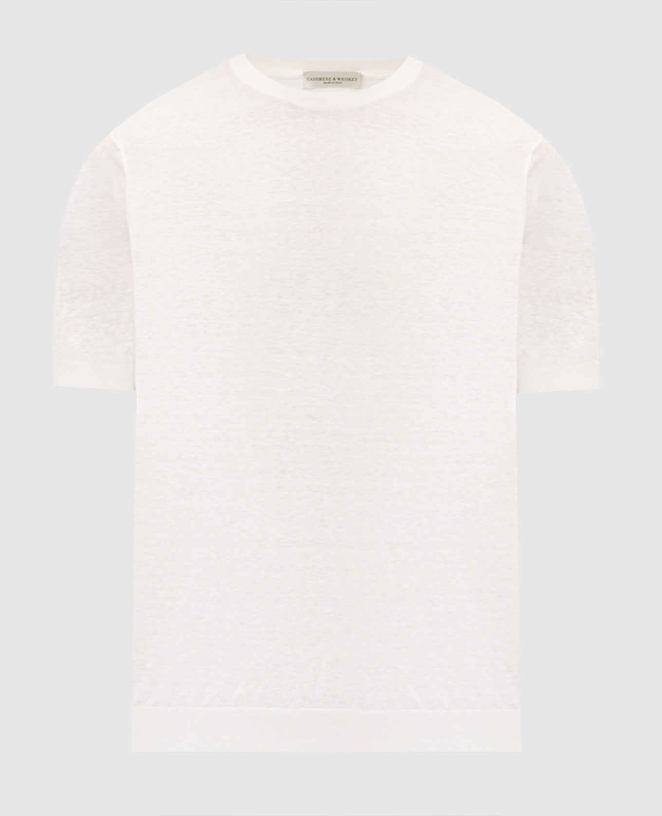 Ivory silk and linen T-shirt