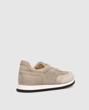 Doucal's Beige combination sneakers with logo DU3389ATLARZ756