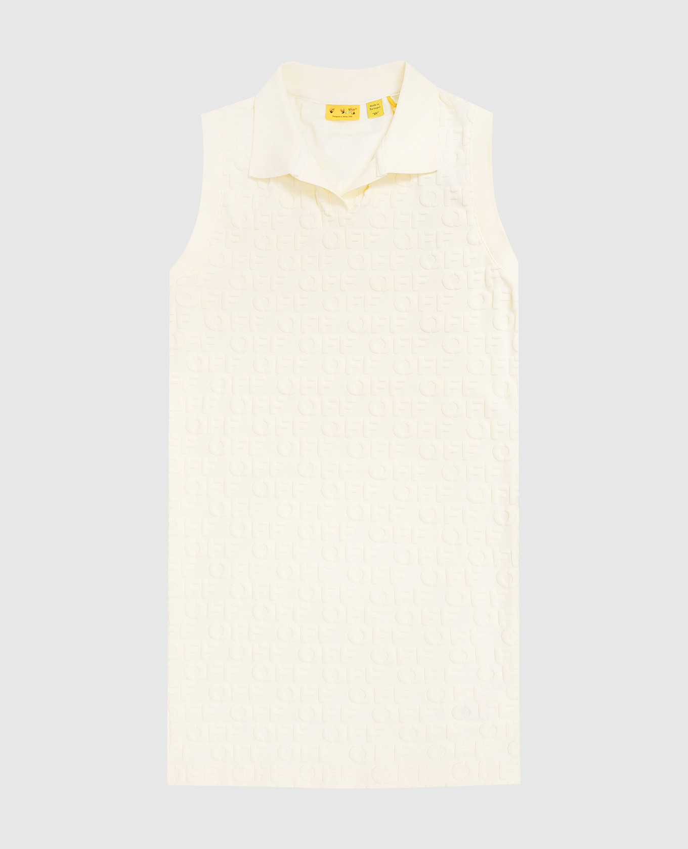 

Children's yellow polo dress with textured logo Off-White