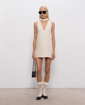 Valentino Beige silk dress with fringe 9B3AEC551MM