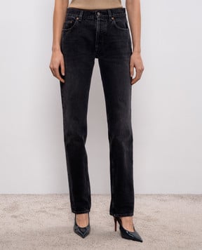 Saint Laurent Grey jeans with logo patch 827965Y27YA