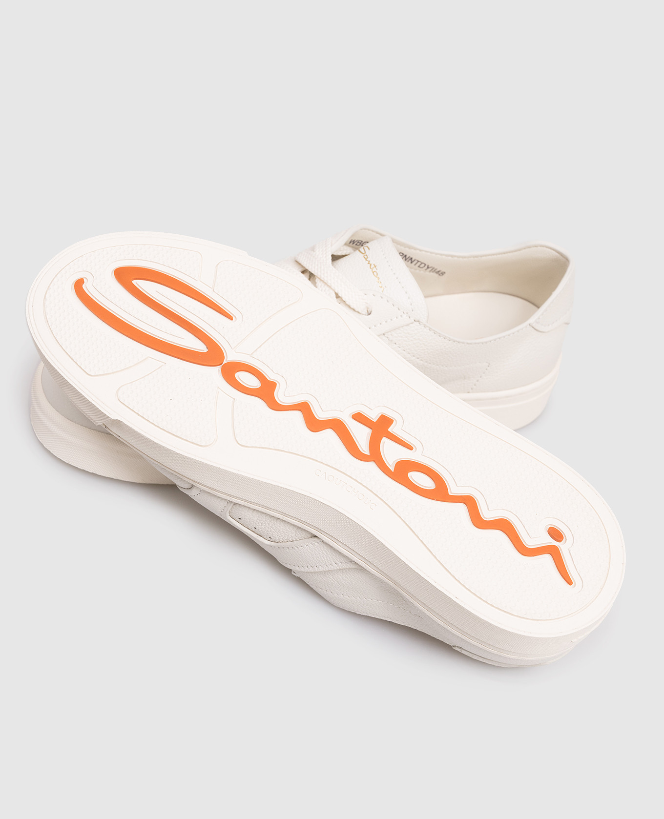 

White leather sneakers with logo Santoni