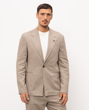 Officina 36 Beige jacket with linen 0157800569