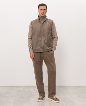 Sease Brown Explorer Reversible Wool and Cashmere Vest OV034TJ188