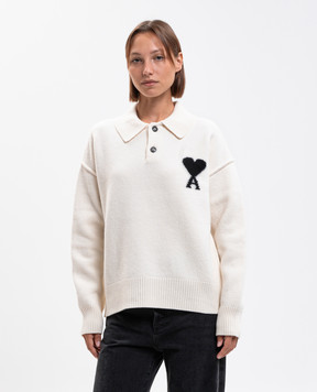 Ami Paris Ivory wool sweater UPL409018w