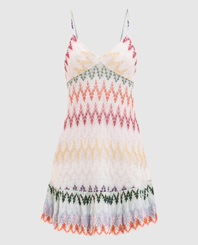Missoni White sundress with a patterned ruffle DS26SG40BR015I