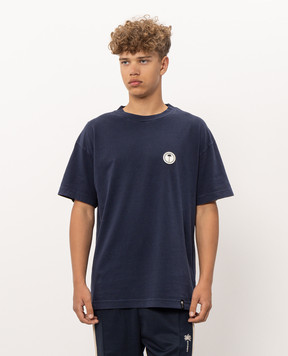 Palm Angels Blue T-shirt with branded patch PAMAA001JR010