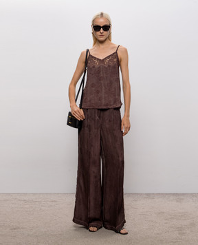 Max & Co Brown BALCO pants with floral pattern MCOBALCO