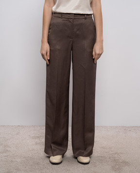 Peserico Brown linen pants A0433501926