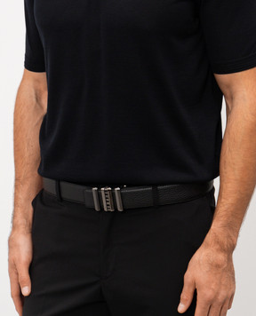 Stefano Ricci Black leather belt with branded buckle N382VDC584U