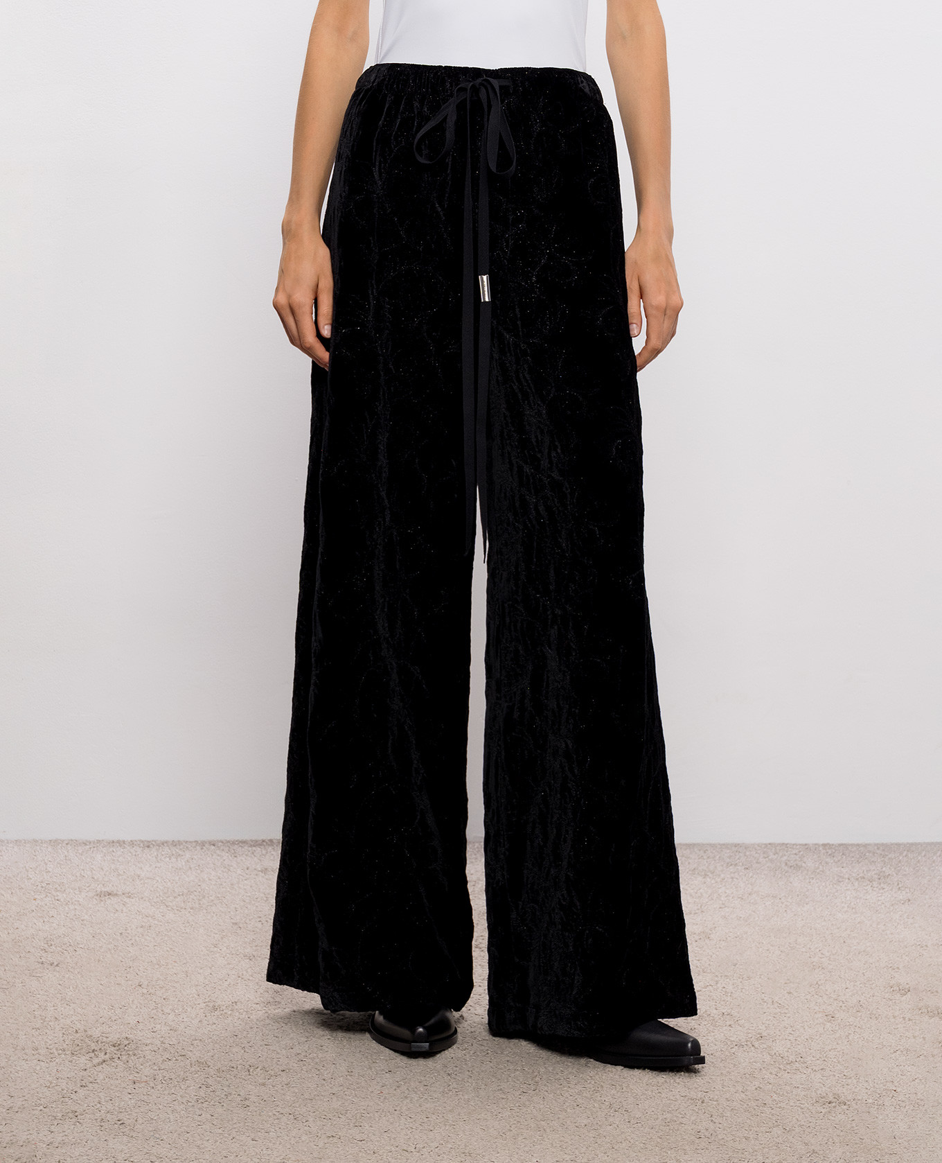 Nevi Lounge black velvet pants Ann Demeulemeester 3