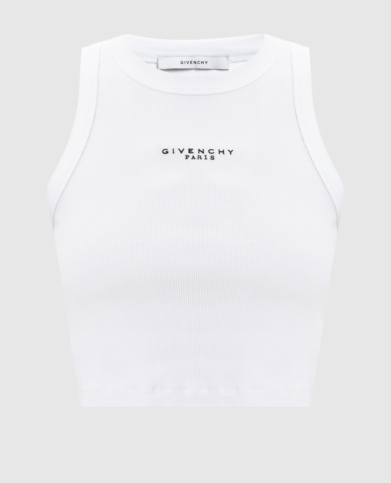 

White ribbed top with logo Givenchy