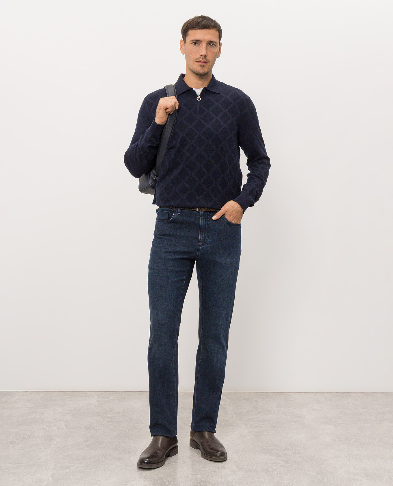 Blue jeans with monogram embroidery Stefano Ricci 2