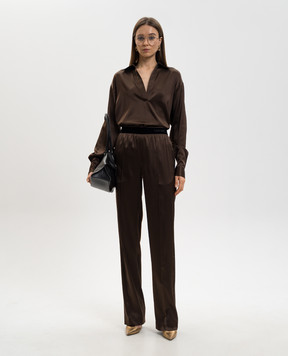 Tom Ford Brown silk pants PAW683FAX881