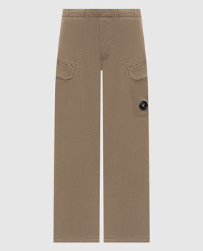 C.P. Company Beige sweatpants with logo patch MSP030A005086W