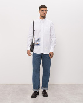 Thom Browne Scenic Sailboat and Shark White Shirt MWL272EE1619