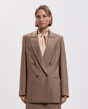 Etro Brown double-breasted wool jacket WRCA010899TJ213