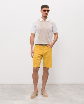 Stefano Ricci Yellow shorts with embroidered monogram logo M8T6100080TFANT