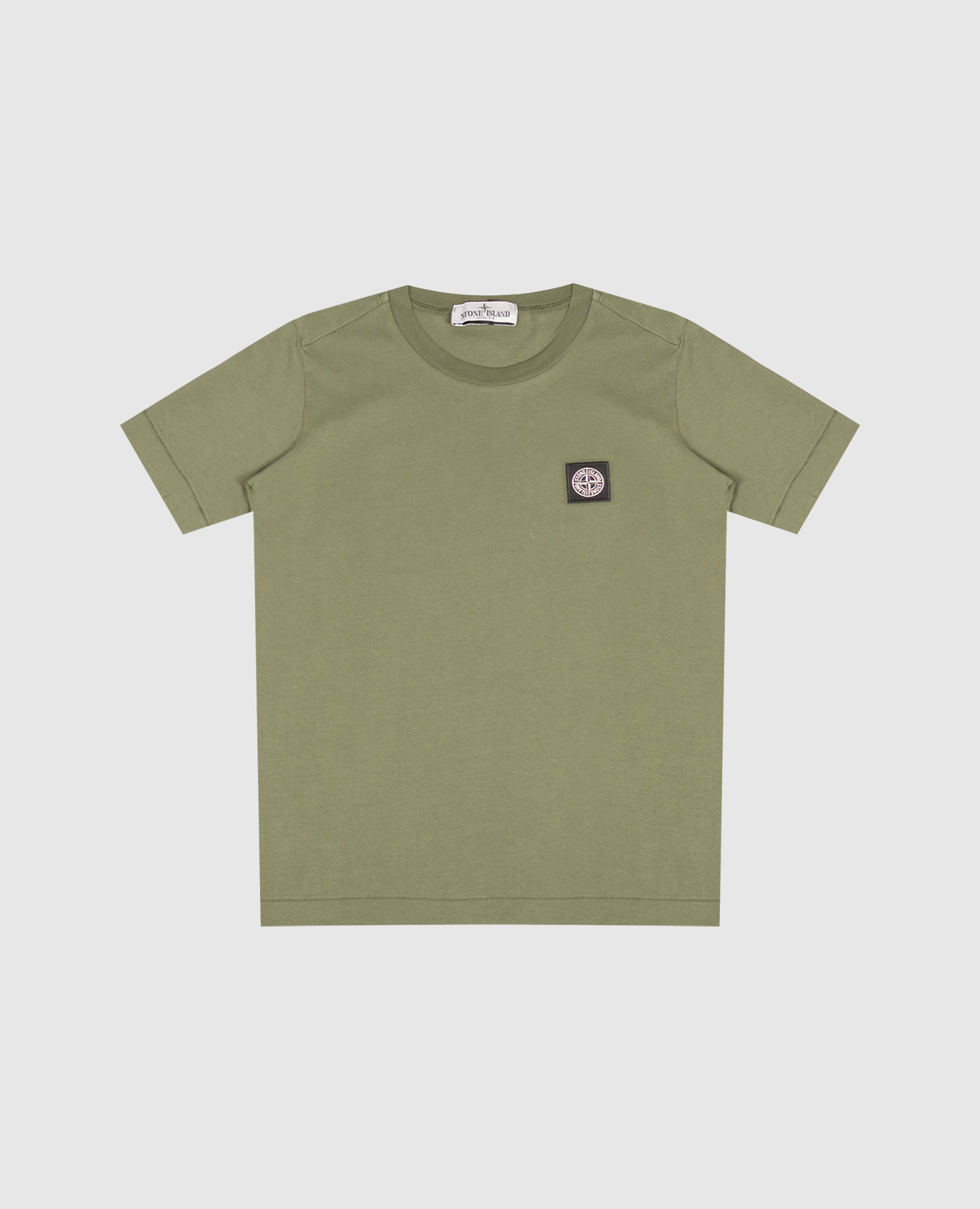 Children's green T-shirt with logo patch