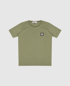 Stone Island Children's green T-shirt with logo patch L2S162100003S00471012