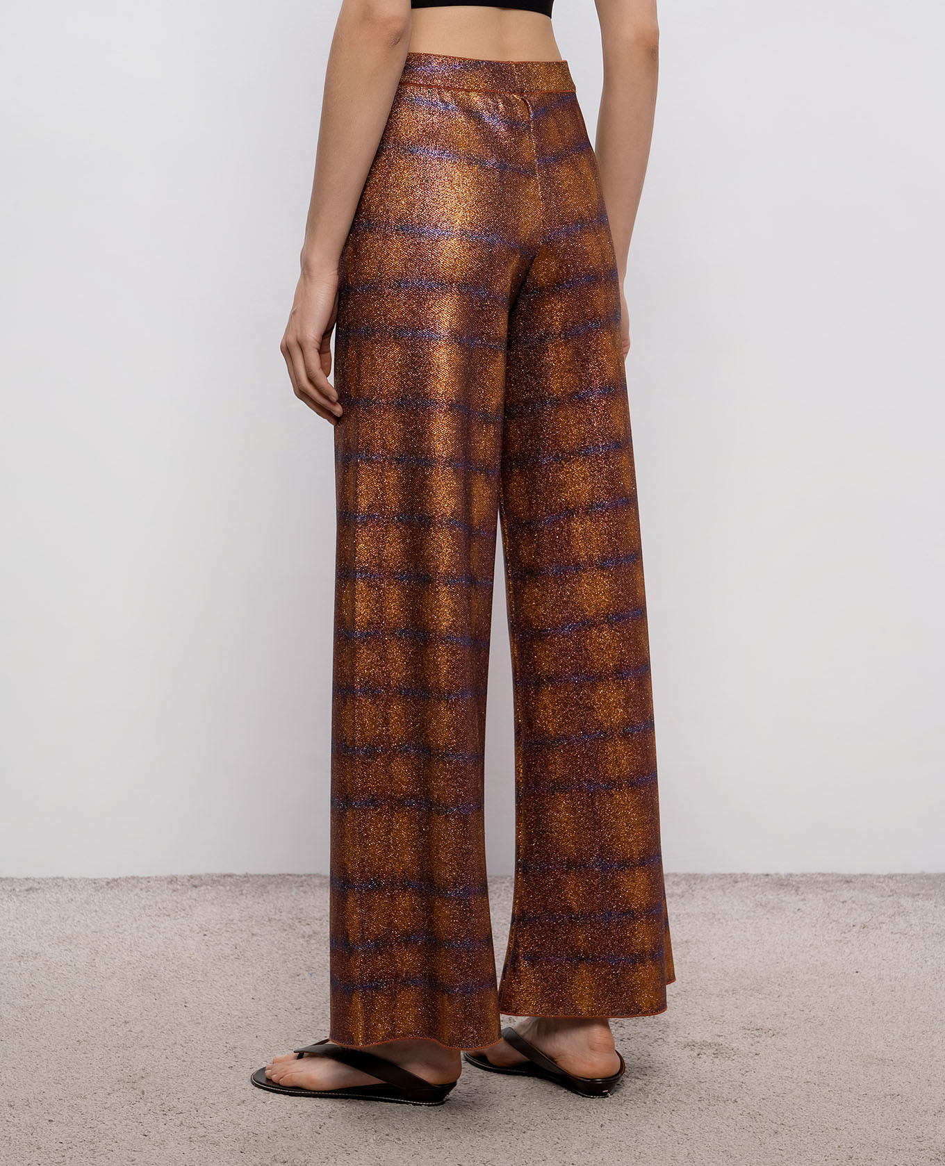 

Brown ANSELMO pants with lurex Momoni