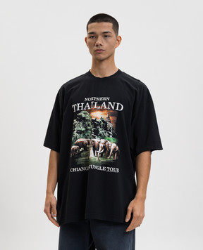 Vetements Black Northern Thailand T-shirt ME76TR241Bm