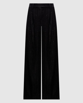 Brunello Cucinelli Dark gray striped wool pants MG576P8884
