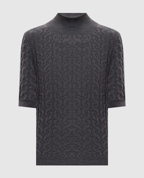 Etro Grey wool sweater with short sleeves WRKE0416AU11Z