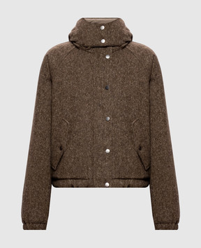 Brunello Cucinelli Brown down jacket with wool MD0023657