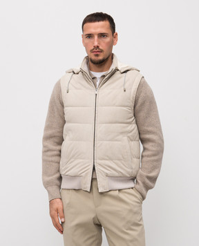 Pini Parma Beige suede vest PADVESUETAU