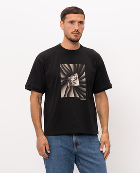 Versace Black T-shirt with The Vortex print 10260931A18734