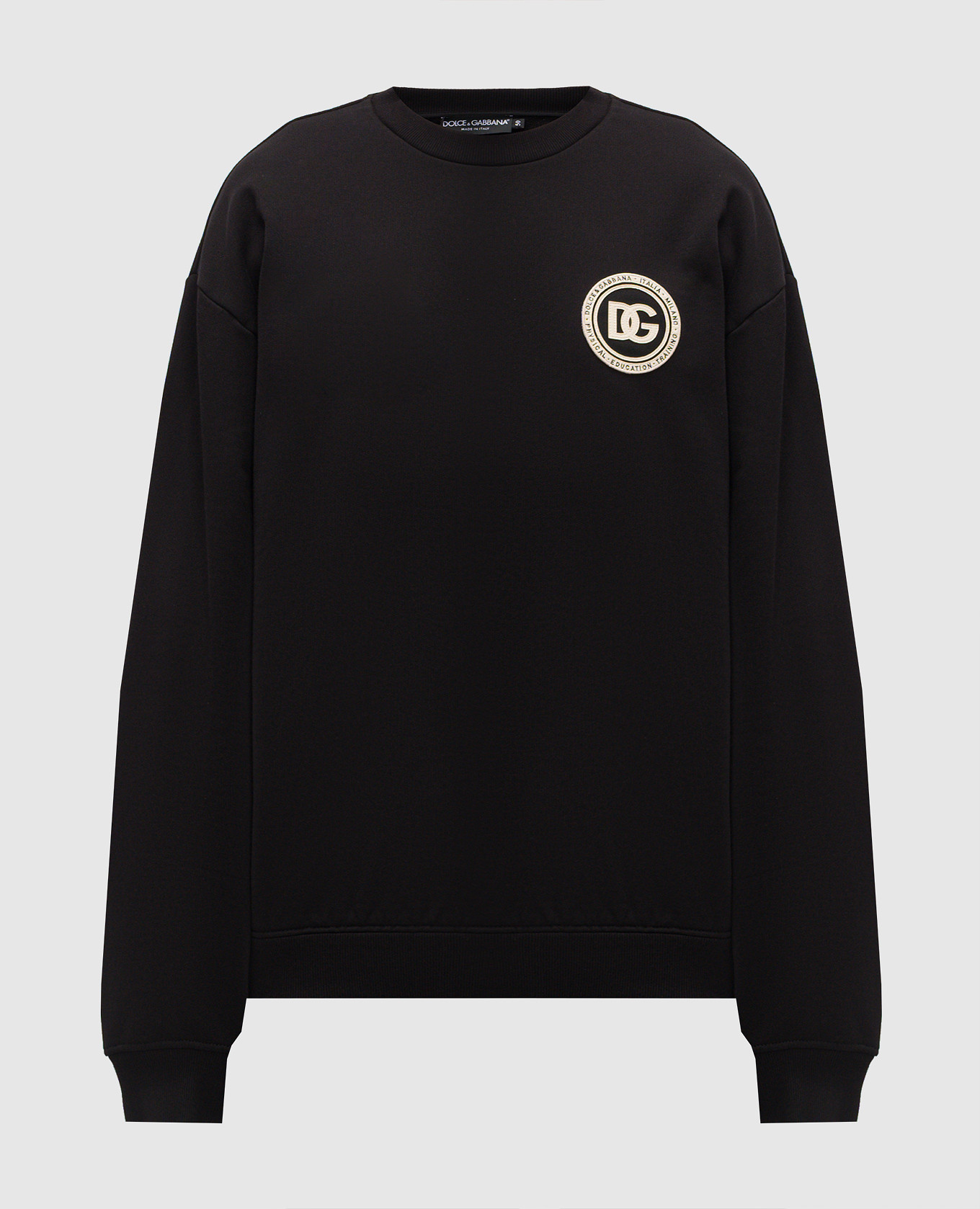 Black sweatshirt with DG logo monogram patch