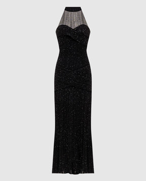 Balmain Black sequin dress with open back HF1RPB85KK09