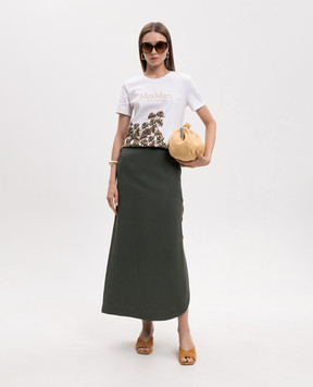 Max Mara Green skirt MSTPIRANIA with linen MSTPIRANIA