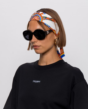 Dolce&Gabbana Silk twill ribbon in the brand print Сarretto FS215AGDDWL