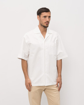 Bottega Veneta White shirt with short sleeves, straight cut 862131V6D10